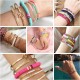 12Pcs Heishi Surfer Bracelets For Women Colorful Friendship Vsco Boho Bead Bracelet Stackable Rainbow Bracelet Polymer Clay Elastic Rope Bracelet Summer Beach Jewelry 12Pcs Heishi Surfer Bracelets For Women Colorful Friendship Vsco Boho Bead Bracelet Stackable Rainbow Bracelet Polymer Clay Elastic Rope Bracelet Summer Beach Jewelry